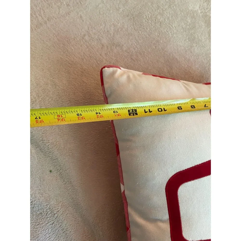 Red Canvas Pickup Truck Plaid Oblong Throw Accent Pillow ~Hearts 21